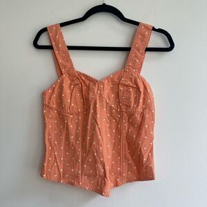 MEXX 100% Cotton Coral Polka Dot Corset - S